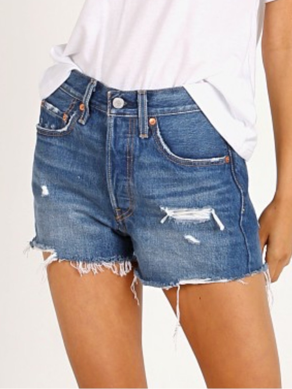 LEVI’S 501 High Rise Denim Cut off Jean Shorts Style 56327-0001 Size 27